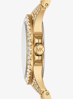 Mini Everest Pav&eacute; Gold-Tone Watch