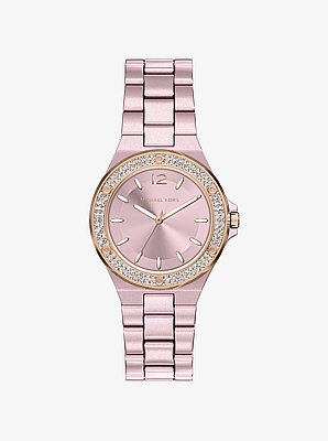 Mini Lennox Pav&eacute; Pink-Tone Watch