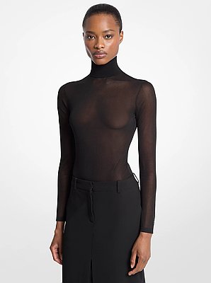 Body de viscosa semitransparente y superfina con cuello alto