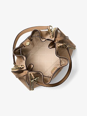 Grand sac &agrave; &eacute;paule Mina en su&egrave;de &agrave; cha&icirc;ne in POIL DE CHAMEAU | Michael Kors image number 1