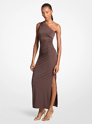 Stretch Matte Jersey One-Shoulder Maxi Dress