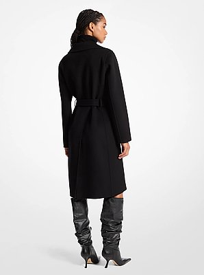Wool Blend Wrap Coat