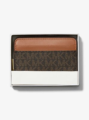 Jet Set Small Signature Logo Zip-Around Card Case
