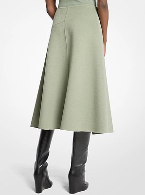 Double Faced Wool Wrap Skirt