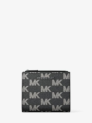 Cooper Medium Logo Jacquard Denim Zip Wallet