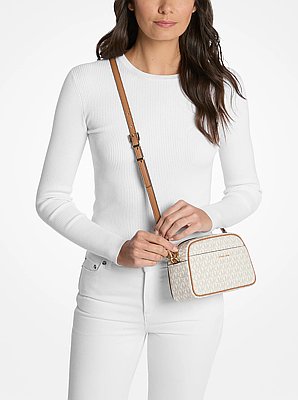 Kameratasche Jet Set Small mit Signature-Logomuster