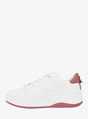 Basket Dottie en cuir travaill&eacute; et &agrave; semelle compens&eacute;e