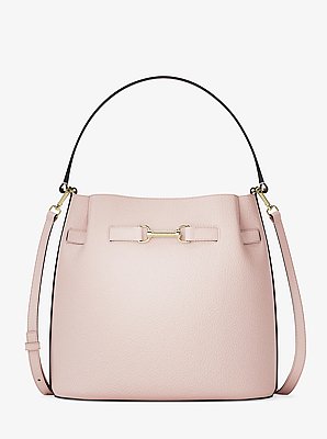 Carson Medium Pebbled Leather Convertible Bucket Crossbody Bag