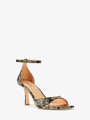 Amali Metallic Snake Embossed Sandal