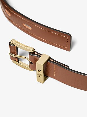 Cutout Leather Blend Belt in LUGGAGE | Michael Kors image number 1