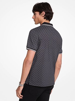 Greenwich Signature Logo Print Cotton Polo Shirt