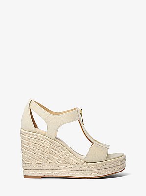 Wedge Berkley aus Leinen in Metallic-Optik
