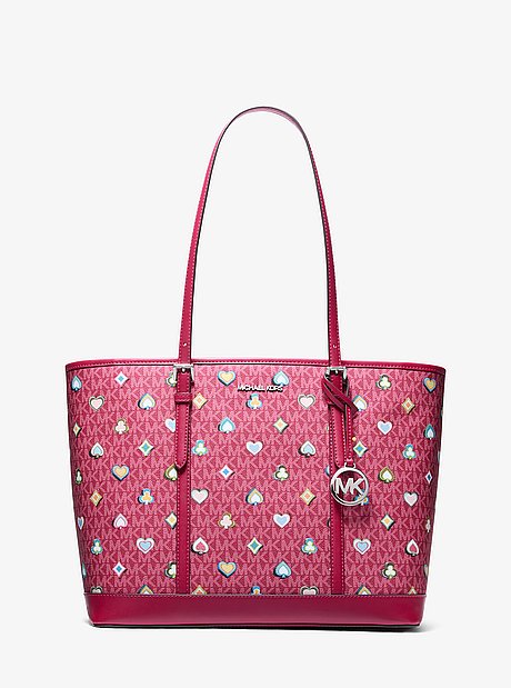 Jet Set Large Printed Signature Logo Tote Bag