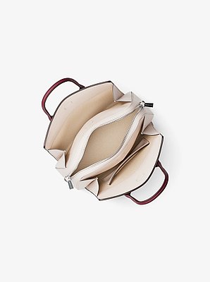 Henkeltasche Laila Small aus Leder in Blockfarben