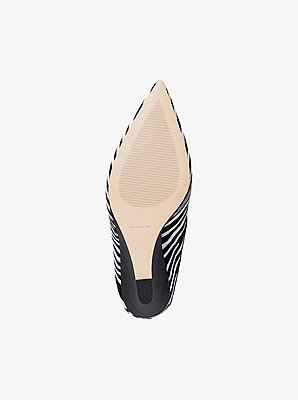 Xandra Zebra Print Calf Hair Wedge Mule