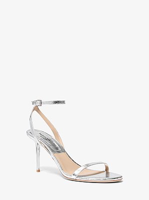 Gwyneth Metallic Snake Embossed Leather Sandal