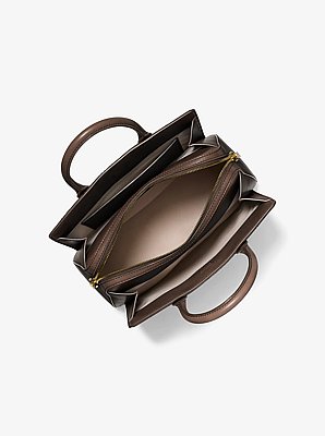 Sac Laila de taille moyenne en cuir bruni &agrave; logo en relief