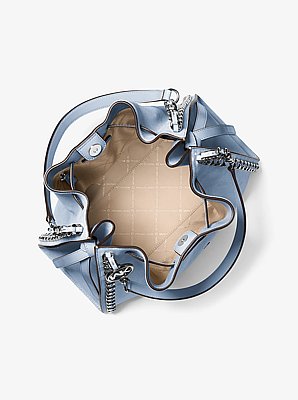 Grand sac &agrave; &eacute;paule Mina en su&egrave;de &agrave; cha&icirc;ne