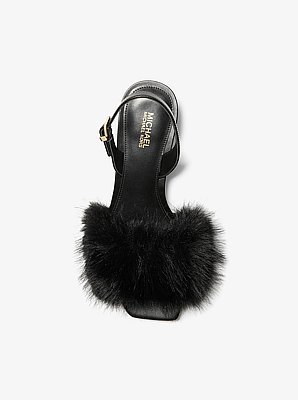 Merrie Faux Fur Kitten Heel Sandal