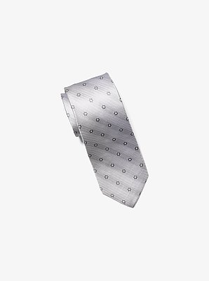 Floral Embroidered Silk Tie