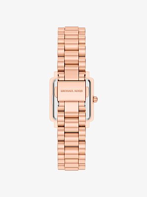 Petite montre Gwynn de ton or rose &agrave; pav&eacute;