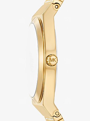 Mini Lennox Pav&eacute; Gold-Tone Watch