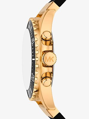 Reloj Everest oversize en tono dorado con correa de silicona