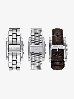 Ensemble de bracelets de montre Monroe de ton argent