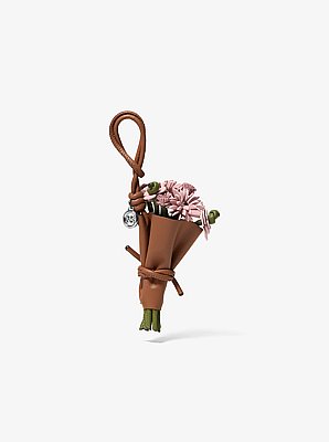 Leather Floral Bouquet Bag Charm