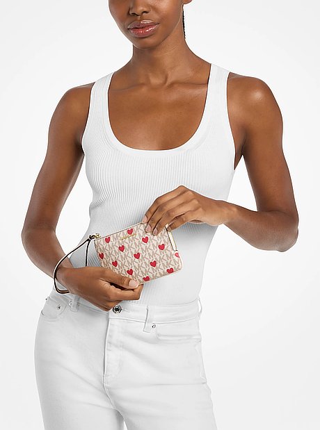 Jet Set Travel Small Printed Signature Logo Wristlet