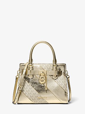 Hamilton Small Metallic and Signature Logo Satchel
