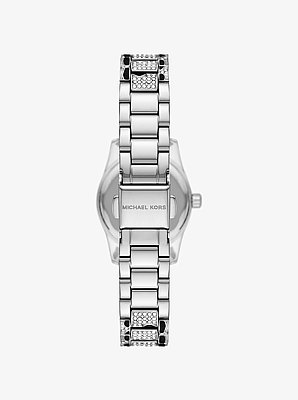 Reloj Lexington peque&ntilde;o en tono plateado con dise&ntilde;o animal print y pav&eacute;