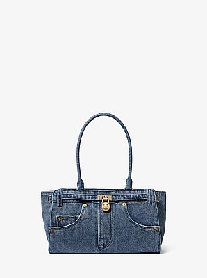 Hamilton Moderne Small Washed Denim Satchel