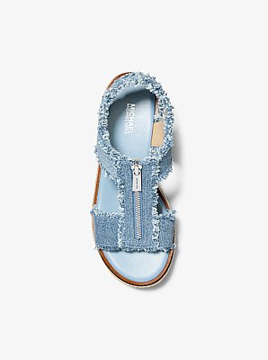 Espadrille-Sandale Berkley aus ausgefranstem Denim