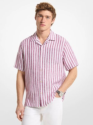 Striped Linen Camp Shirt