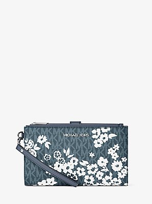 Jet Set Travel Large Printed Signature Logo Wristlet Wallet