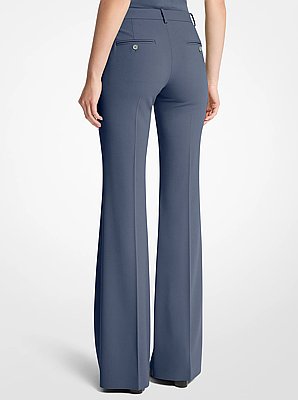 Haylee Stretch Wool Crepe&nbsp;Flared Trousers