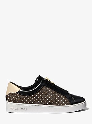 Keaton Embellished Signature Logo Zip-Up Trainer