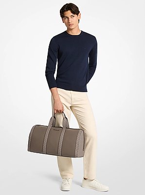 Cooper Pebbled Leather and Signature Logo Duffel Bag