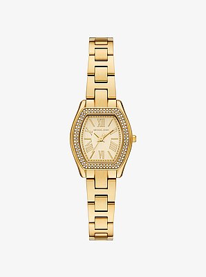 Petite Chelsea Pav&eacute; Gold-Tone Watch