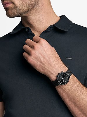 Reloj Blake oversize en tono negro con correa de malla