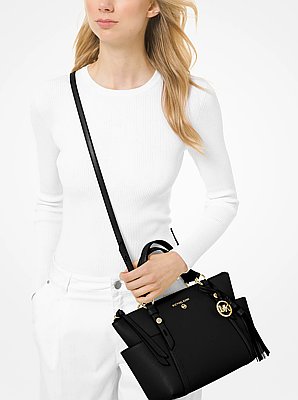 Sullivan Small Saffiano Leather Top-Zip Tote Bag