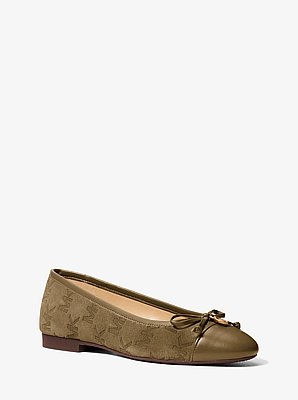 Ballerina Piper Flex in pelle scamosciata con logo