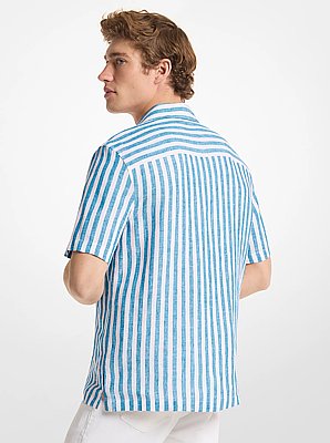 Striped Linen Camp Shirt