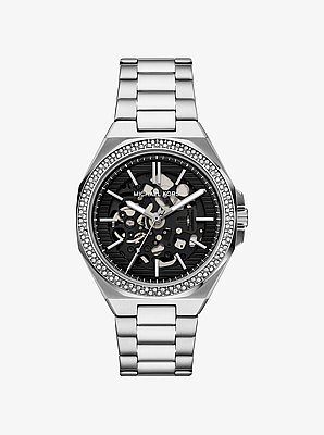 Montre surdimensionn&eacute;e Callum de ton argent &agrave; pav&eacute;