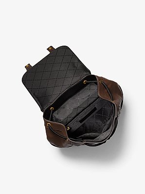 Sac &agrave; dos Colby de taille moyenne en cuir bruni &agrave; logo en relief
