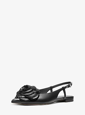 Slingback bassa Elodie in pelle con decorazioni
