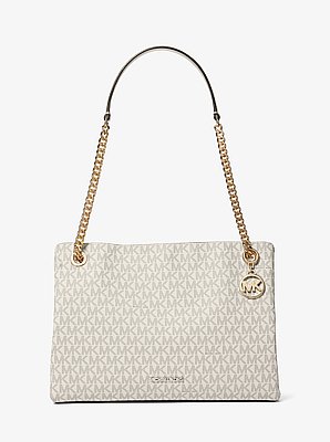 Christina Medium Signature Logo Messenger Bag