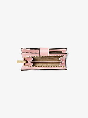Cartera mediana de piel de grano cruzado