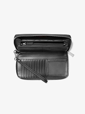 Large Pebbled Leather Continental Wallet